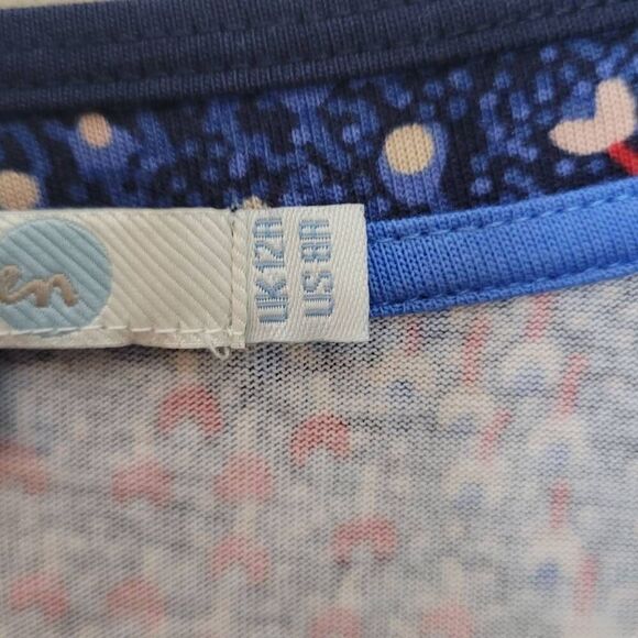 Boden Multicolor Casual Weekend Jersey  Cap Sleeve Scoop Neck Fiitted Dress w/ p - Picture 2 of 5